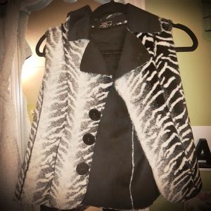Faux zebra fur vest